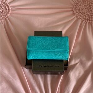 Teal Pebbled Leather Women's key keeper/wallet